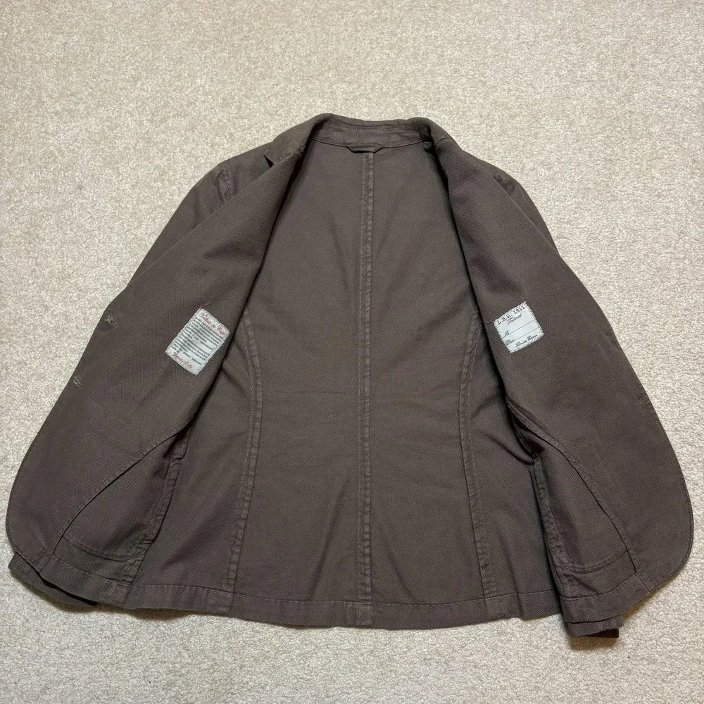 L.B.M. 1911 Blazer Mens Small 32-35 Brown Cotton Slim Fit Two Button Sport‎ Coat